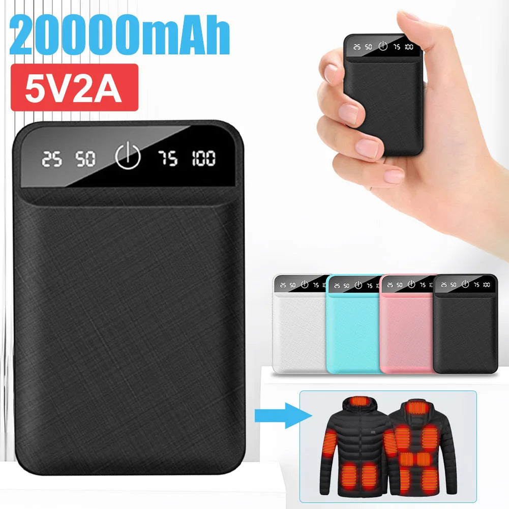 Batterie Externe 20000mAh Ultra Légère – Polyvalente, Puissante et Sécurisée pour Veste Chauffante et Chaussettes Chauffantes