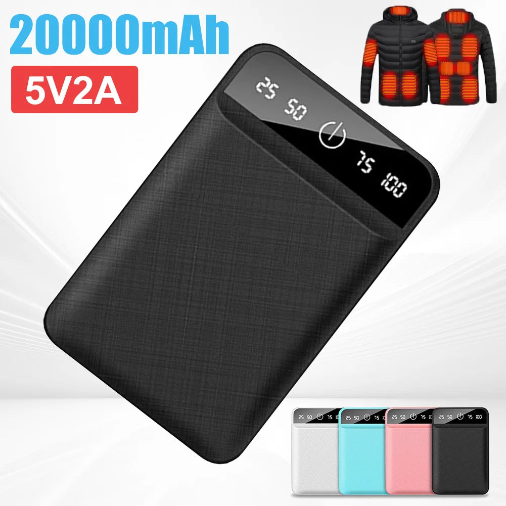 Batterie Externe 20000mAh Ultra Légère – Polyvalente, Puissante et Sécurisée pour Veste Chauffante et Chaussettes Chauffantes